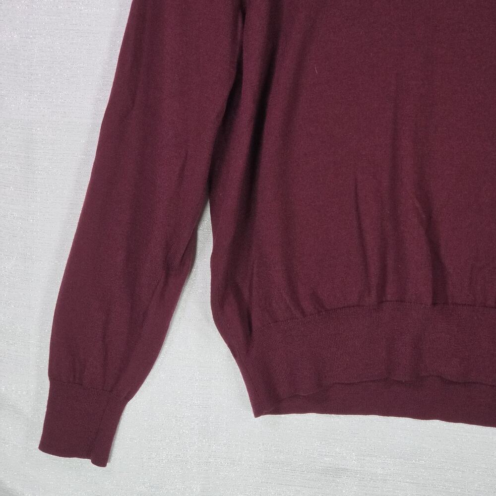 Brooks Brothers Saxxon Wool Men's V-Neck Sweater 100% Wool Long Sleeve Large - Picture 2 of 7